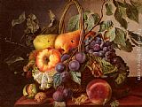 A Still Life With A Basket Of Fruit